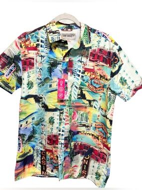 Surf Society Men’s Multicolor Printed Short Sleeve Shirt